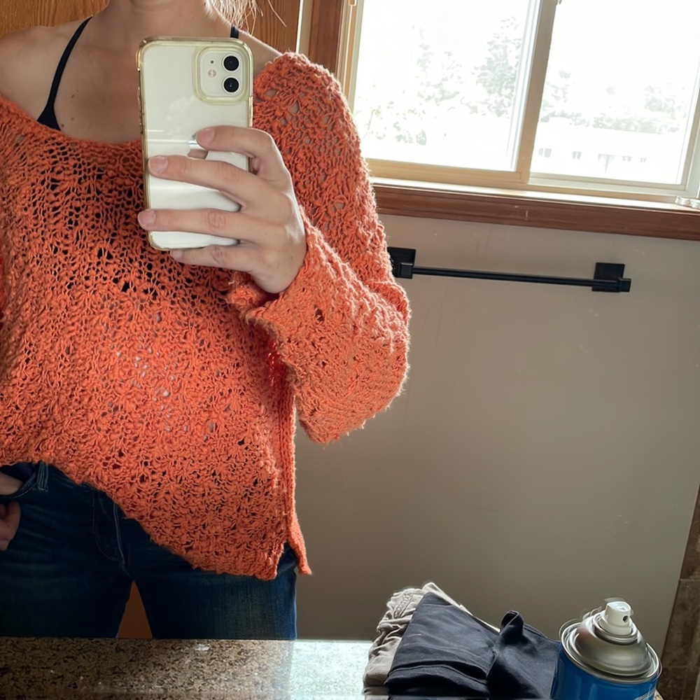 Free People orange sweater